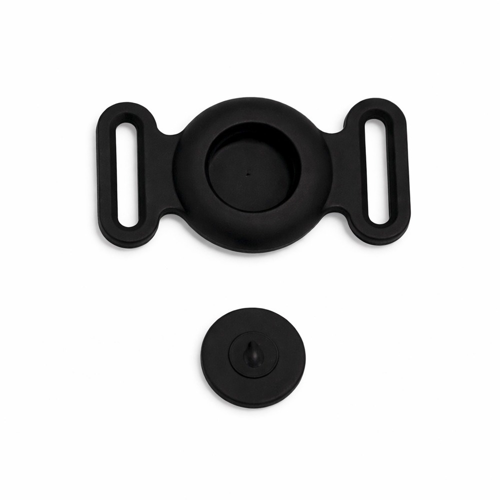 2 Pack Silicone AirTag Holder for Pet Collars Black and Pink Water Resistant - Picture 4 of 6